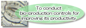 To conduct bio-production controls for improving its productivity